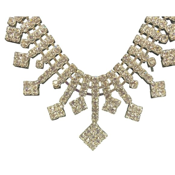 Clear Rhinestone Necklace & Earring Set For Women - Picture 2 of 10